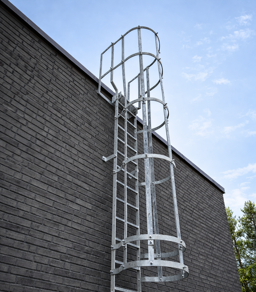 NY Stålstige Med Sikkerhedsburet Cropped